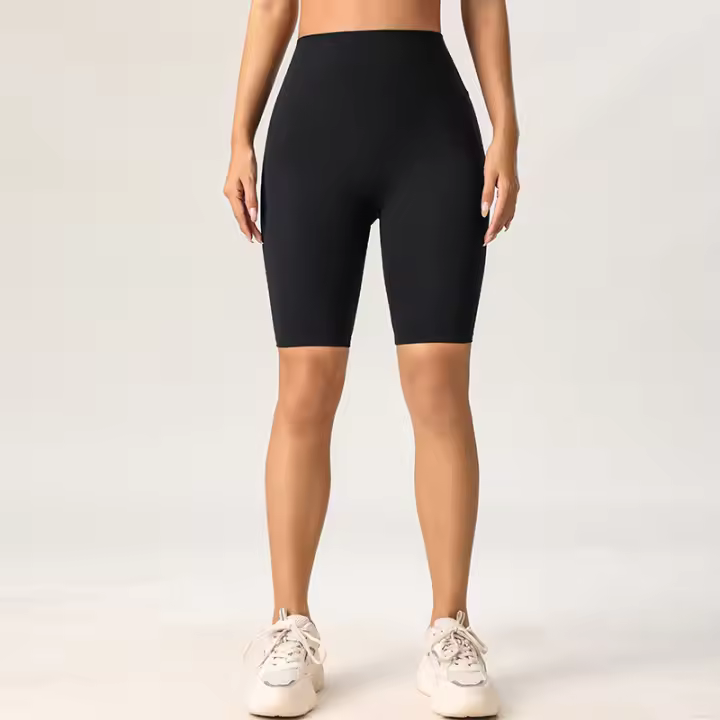 Shorts De Yoga High Waisted Butt Lifting Leggings De Color Puro Para Mujer Pantalones De Ciclismo Para Gimnasio Y Pilates Entrenamiento Cinco Pantalones - 1