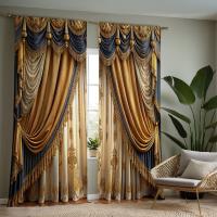 2pcs Cortinas De Encaje Vintage De Lujo En Color Verde Oscuro HD Para Decoración De Hogar Estilo Pastoral Para Sala De Estar Y Dormitorio - details 7