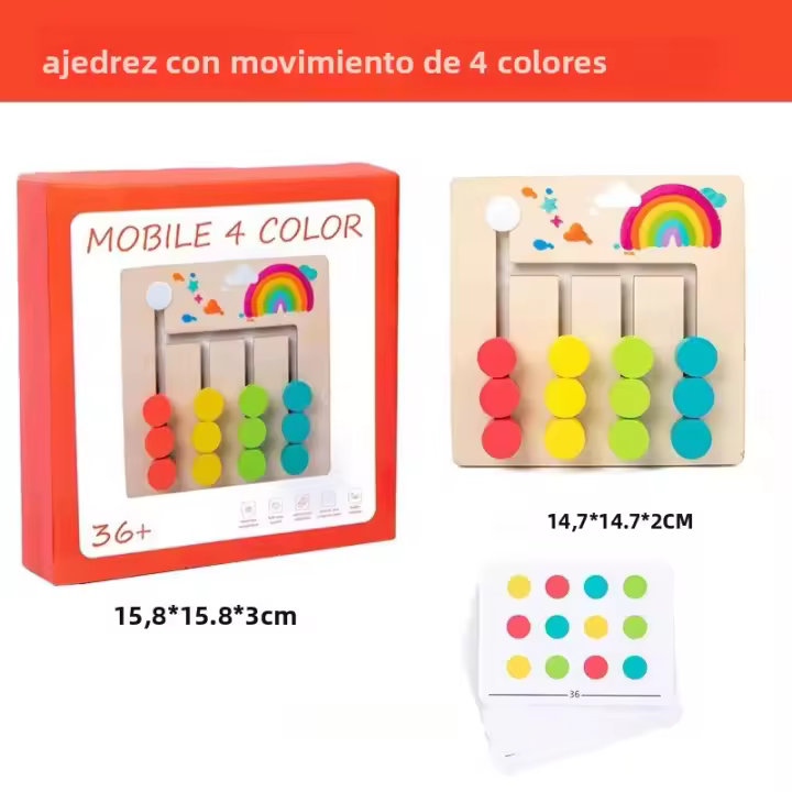 Juego De Ajedrez Móvil Multicolor Montessori Entrenamiento Lógico Para Juguetes De Rompecabezas Tabulados Para Niños - 1