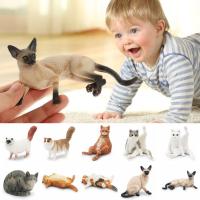 Figura De Gato Realista Ornamento Para Niños Muñeca De Gato Juguete Estatua De Gato Para Decoración De Escritorio - details 0