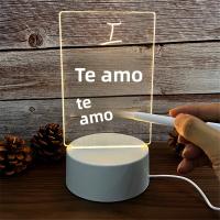 Luz Nocturna LED Transparente Y Luminosa Con USB Tablero De Memoria Erasable Calendario Adorno De Escritorio Forma Rectangular Fuente De Alimentación USB - details 0