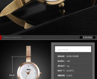 Reloj De Cuarzo Para Mujer SKMEI Lujo Fino Correa Estilo Casual Acero Inoxidable Resistente Al Agua Y Al Choque Display Sin Número - details 6