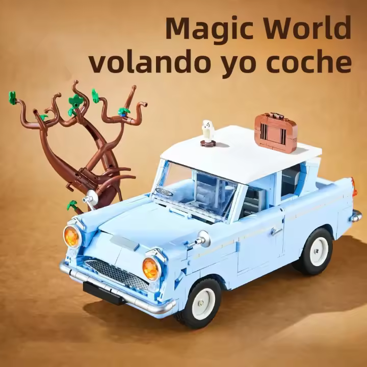 Set De Bloques De Construcción Creativo Para Niños Y Adultos Modelo De Carro Volador En El Mundo Mágico 1390 Piezas Regalo Educativo Para Cumpleaños Y Navidad - 1