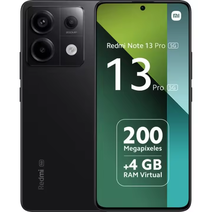 Xiaomi Redmi Note 13 Pro 5g - Smartphone Amoled 6.67” - 8gb - 256gb - Cámara 200mp - Batería 5100mah - Carga 67w - Negro - 1
