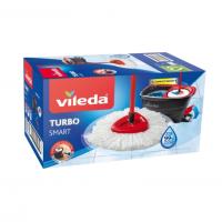 Vileda Turbo Smart 3en1 Mopa de suelo con escurridor giratorio y cubo con pedal | Cabezal de microfibra | Sostenible - details 0