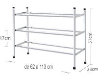 Zapateros de 3 Niveles Extensible y apilable | Metálico con Acabado Cromado | Ampliable | Varias Medidas | Se extiende horizontalmente y se apila verticalmente | Marca RevolutionLine - details 0