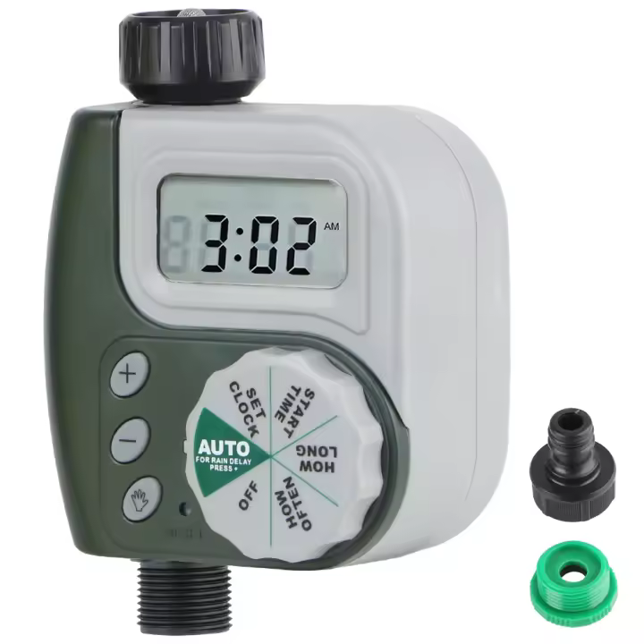 Reloj Digital Timer De Riego Para Jardín Controlador Dial Inteligente Con Pantalla LCD Multíple Programable Y Automático - 1
