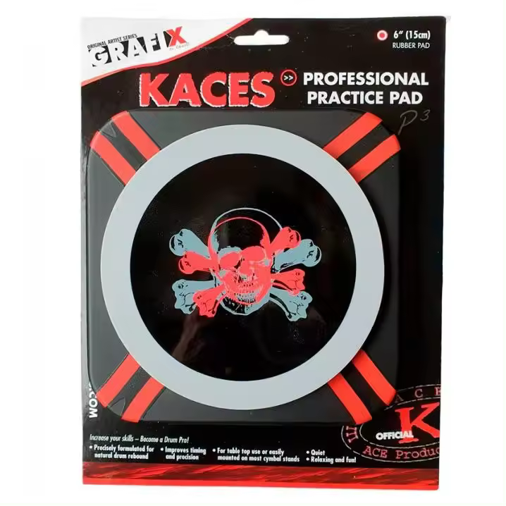 pad de prácticas para batería Rockstar Music Grafix HXPAD-D8  calavera, de silicona y silencioso - 1
