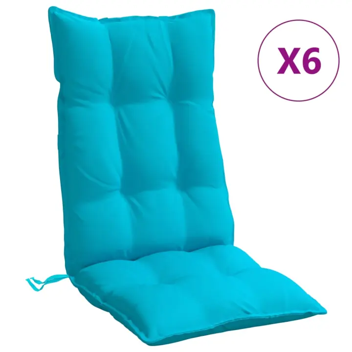 Fundas para Silla con respaldo alto 6 UDS lienzo Oxford Turquesa - 1