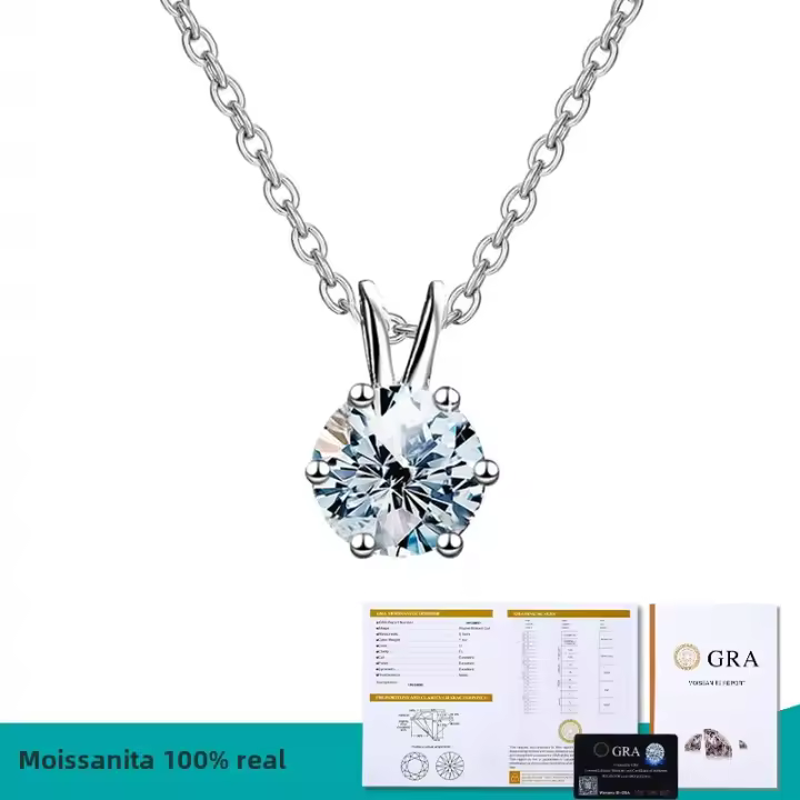 Collar De Lujo Con Diamante Y Moissanita Para Mujer En Plata De Ley 925 Collar Largo Joyería Fina Para Boda Regalo - 1