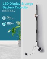Cepillo De Limpieza Eléctrico: Limpieza Giratorio Eléctrico with 7 Cabezales De Cepillo De Repués-Fregadora Hogar - Baño Brush 2 Velocidades Ajustables Mango Extensión Ajustable Blanco - details 3