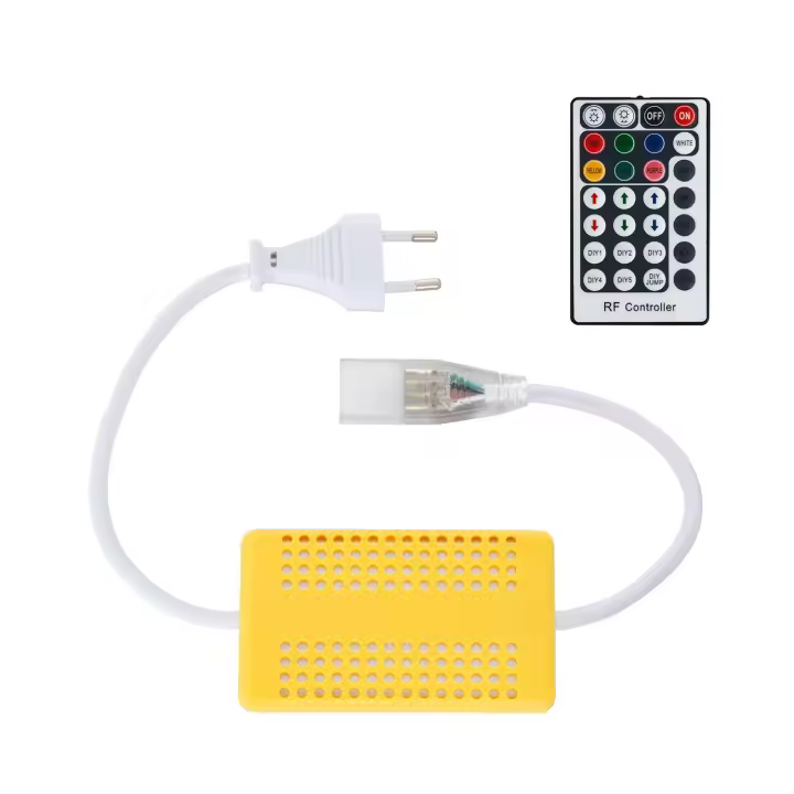 Ledkia Controlador Tira LED RGB 220V AC Control Remoto RF 28 Botones - 1