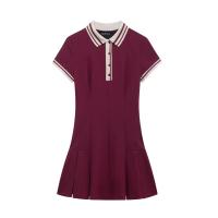 Vestido Preppy De Moda Para Mujer Polo Cuello Ribbed Contraste Botones Mini Vestido Estilo Clásico Primavera Verano Ropa - details 0