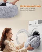 Cama de Perros y Gatos en Felpa Suave, Sofá para Mascotas con Cojín Extraíble y Lavable, Color Gris Ombré - details 5