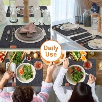 Juego De 6 Tapetes De Comedor De Lana Resistente Al Calor Fácil De Limpiar Antideslizante Lavable Tapete De Taza Para Mesa - details 2