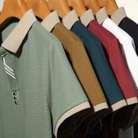 Camisa Polo Hombre Verano Transpirable Estilo Casual Basic V-cuello Ligera De Color Sólido Para Ropa Deportiva Y Diaria - details 1
