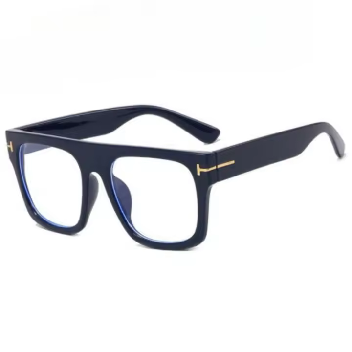 Gafas Antiglareante Retro De Marco Grueso Cuadrado Para Hombres Y Mujeres Gafas Planas De Moda Con Filtro Anti-Luz Azul - 1