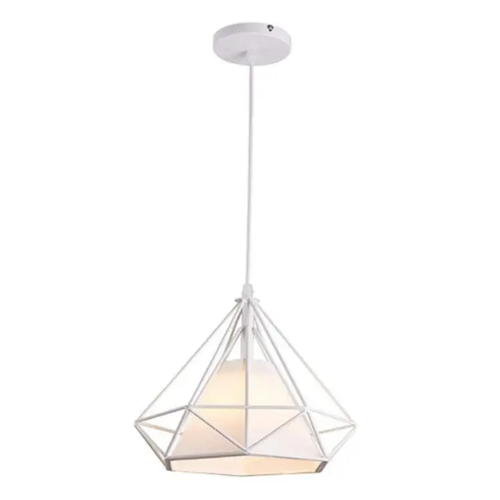 T.E Lámpara colgante de diamante vintage E27 cabeza de lámpara, 27x27x30 cm, adecuada para cocina, estudio de dormitorio, restaurante, bar - 1