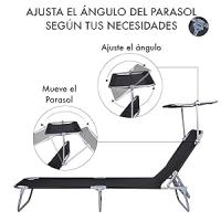 Tumbonas con Parasol Plegables Playa Piscina Hamaca Suelo PACK DE DOS UNIDADES - details 1
