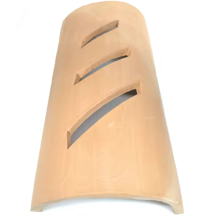 Aplique artesanal de pared TEJA CALADO A para colgar barro natural 40 x 20 cm - 1