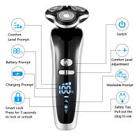 Nueva Pelacabello Eléctrico Para Hombres 4D Recargable USB Trimmer De Barba Profesional Corte De Cabello Afeitadora Adulto Rasurador Para Hombres - details 7