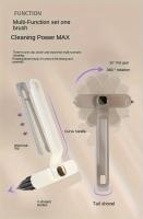 360-Degree Rotating Crevice Cleaning Brush with Tweezers - Ideal for Bathroom Tiles & Kitchen Countertops, Hard Bristles for Easy Wall & Floor Cleaning - details 0