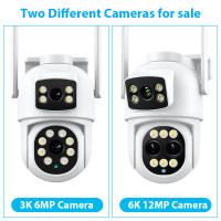 Cámara De Seguridad IP 6K 12MP Con Zoom De 8X Y Lentes Triples Pantalla Dual Exterior WiFi Protección Del Hogar CCTV PTZ ICSEE - details 1