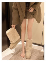 Botas De Nieve Para Mujer Con Aumento De Altura Y Suela Gruesa 2024. Botines De Invierno Con Forro De Peluche Y Algodón Espeso. Material De La Parte Superior PU. Botas De Media Caña. - details 27