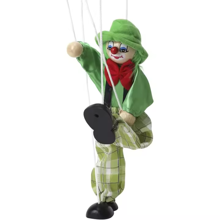 Marionetas de mano, payaso, juguete, marioneta de arrastre, muñeca que puede mover manos y pies, regalo de Navidad - 1