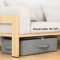 Bolsa De Almacenamiento Grande Para Cama Organizador De Ropa Con Cierre Hebilla Para Dormitorio Y Armario En Gris - details 3