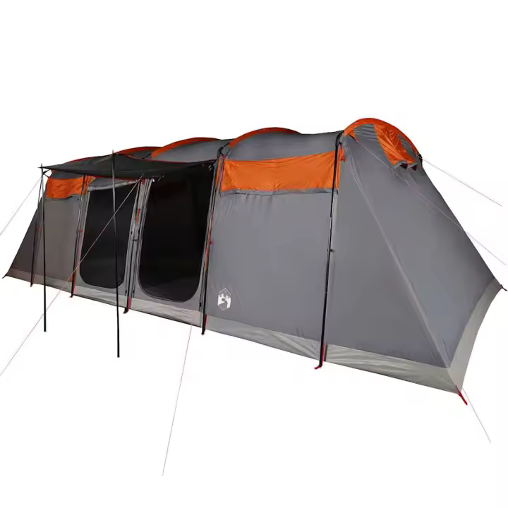 vidaXL Tienda campaña familiar túnel 10 personas impermeable naranja - 1