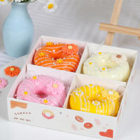 4PCS Floral Donut Modelo De Pastel Artificial Para Decoración De Bodas Y Fiestas Profesional Simulación De Comida Decorativa PVC Tamaño 2.95 Cm - details 1
