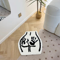 Carpetas Suaves De Terciopelo Para El Baño Non-Slip Absorbente De Agua Alfombra De Mano Hecha Para Dormitorio Cocina Toilette - details 6