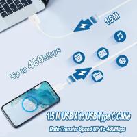 15W Cargador Tipo C Carga Rápida para Samsung Galaxy S21/S20/S20+/S10/S10e/S9/S9+/S8/S8 Plus/A05S/A10e/A12/A13/A15/A20/A23/A25/A32/A33/A34/A40/A51/Note 9/8, Cargador Movil con Cable USB C 1,5M - details 3