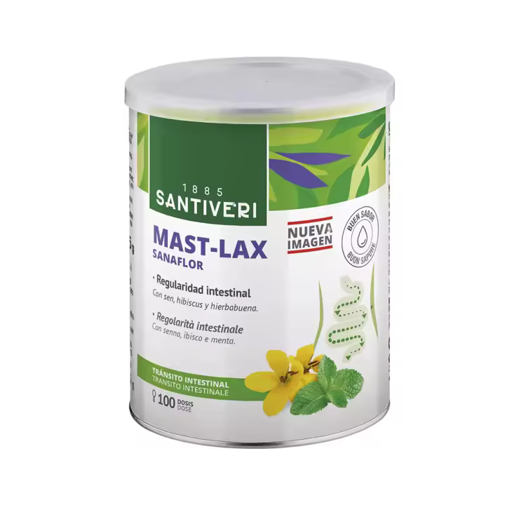 Mast Lax  Santiveri - 75 gr Plantas Masticables - Complemento alimenticio a base de Sen, Hibisco y Hierbabuena - Regularidad Intestinal - 1