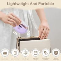 Cortaúñas eléctrico, cortaúñas eléctrico 2 en 1, pulidor automático de uñas con luz LED y almacenamiento de restos de uñas, recortador automático de uñas para niños, adultos y personas mayores (morado - details 1