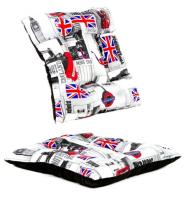 Coshano Cama para Perros Gatos con acolchado cojín grueso y cómodo 60x60x10 Estampado Inglaterra - details 1