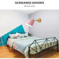Lámpara De Pared LED Moderna Macaron E27 Con Enchufe Para Estudio Dormitorio Pasillo Sala De Estar Decoración De Hogar Iluminación Fijaciones - details 3