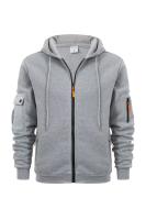 Sudadera con capucha y cremallera para hombre, chaqueta deportiva informal de talla grande, para otoño e invierno - details 7