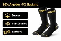Pack 12 Calcetines Trabajo de Hombre WORK Algodón 95% Seguridad Botas Reforzados Transpirables Antirozaduras Talla 40-46 - details 1