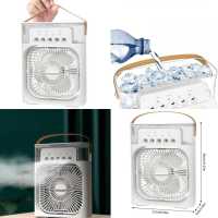 Ventilador USB-C de Mesa con Nebulizador de Agua y Difusor de Aromas, 3 Velocidades, Temporizador, 7 Colores LED, Silencioso y Portátil para Casa, Oficina, Camping y Viajes – Diseño Compacto y Fácil de Usar - details 1