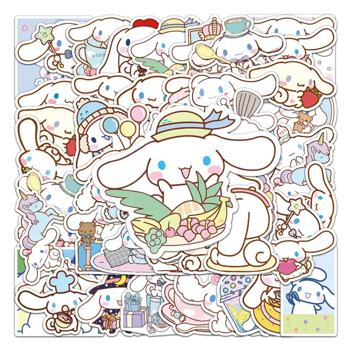 Pegatinas Sanrio Cinnamoroll Lindo Dibujos Animados Para Laptop Maleta Teléfono Cuaderno Decoración De Pared Juguete Para Niños - 1