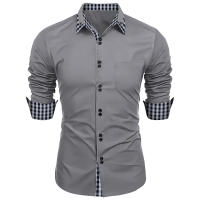 Camisa Rayada Para Hombre Otoño 2024 Estilo Casual De Negocios Manga Larga Con Botones Cuello En V Comodidad Y Estilo Para Oficina - details 2