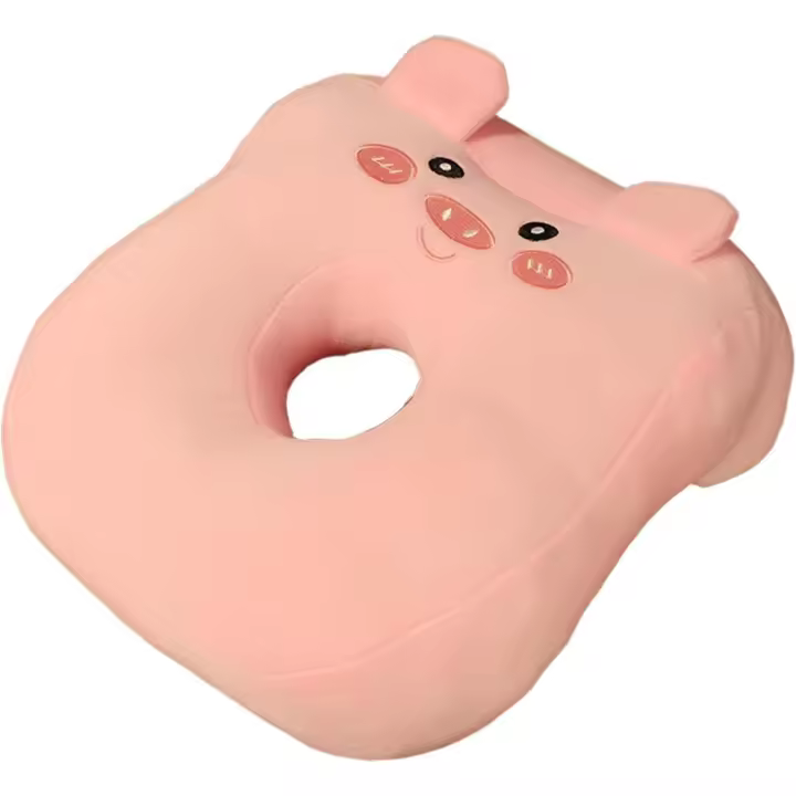 Almohada para siesta de oficina de algodón con memoria, bonita almohada con agujero para las orejas, almohada suave para siesta, almohada para dormir de lado para damas, niñas, niños - 1