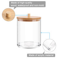 Organizador De Algodón Para Maquillaje Caja De Almacenamiento Para Cosméticos Joyería Desmaquillador Con Tapa De Bambú - details 12