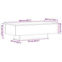 vidaXL Mesa de centro madera de ingeniería roble Sonoma 100x49,5x31 cm Mesita de Salón o Comedor o Auxiliar Mesa de Café Meuble Salón - details 7