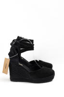 Alpargatas de cuña de espartos con plataforma con cintas Sandalias negras estilo femenino y elegante Corina Mynzi - details 2