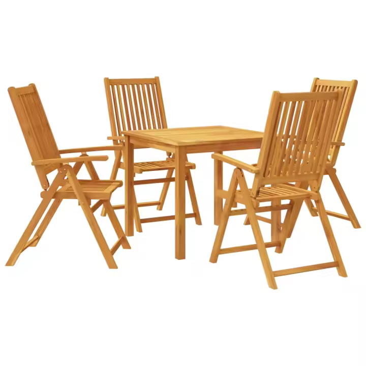 vidaXL Juego de comedor de jardín 5 piezas madera maciza de acacia - 1