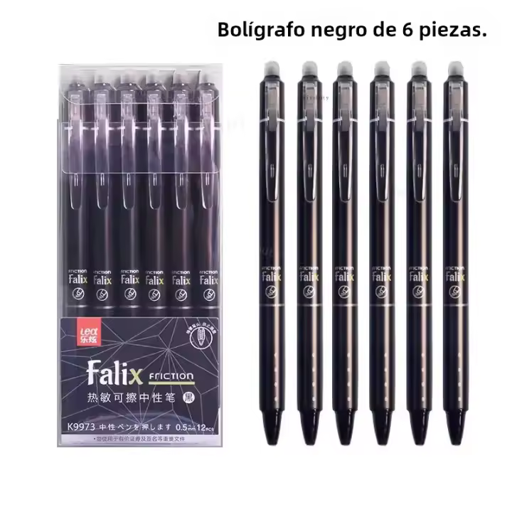 Bolígrafo De Gel Borrrable Press 0.5mm Gran Capacidad Recargable Lavable Suministros Escolares Y De Oficina Estación De Trabajo - 1