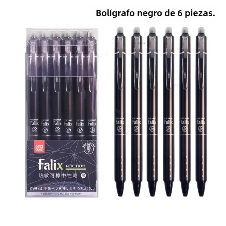 Bolígrafo De Gel Borrrable Press 0.5mm Gran Capacidad Recargable Lavable Suministros Escolares Y De Oficina Estación De Trabajo - 1